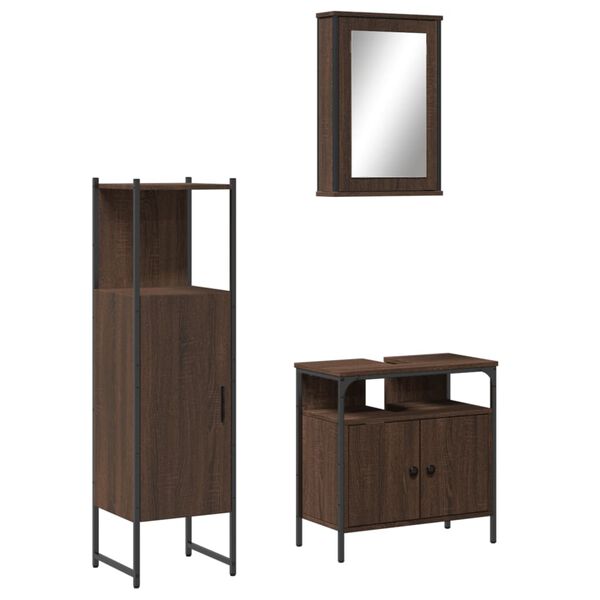 vidaXL Bathroom Furniture Set Brown oak