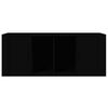 vidaXL TV Cabinet Black Engineered wood Medium TV Cabinet Rectangular