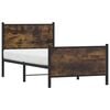 vidaXL Bed Frame Smoked Oak Steel, engineered wood Twin Bed Frame