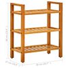 vidaXL Shoe Rack Solid Oak Solid Oak Wood Medium Shoe Rack Rectangular