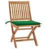 vidaXL Folding Patio Chairs with Cushions 8 pcs Solid Teak Wood