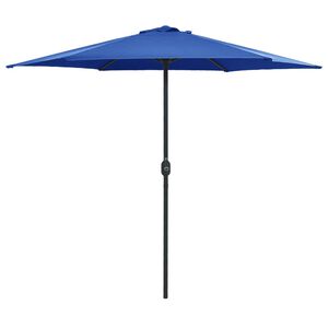 vidaXL Garden Parasol Azure Blue Polyester, Aluminum Large Foldable