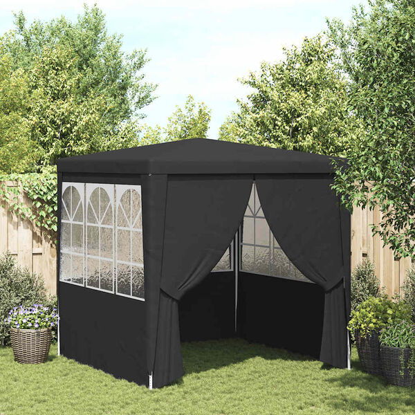 vidaXL Party Tent Anthracite Polyethylene 8.2x8.2 ft