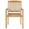 vidaXL Stacking Patio Chairs with Cushions 8 pcs Solid Teak Wood