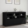 vidaXL Sideboard Black Engineered wood, Glass Medium Sideboard