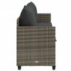vidaXL Sun Lounger Grey Poly Rattan 78.7 x 21.7 x 27.4 in