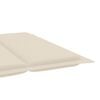 vidaXL Sun Lounger Cream Cushion, Natural Wood