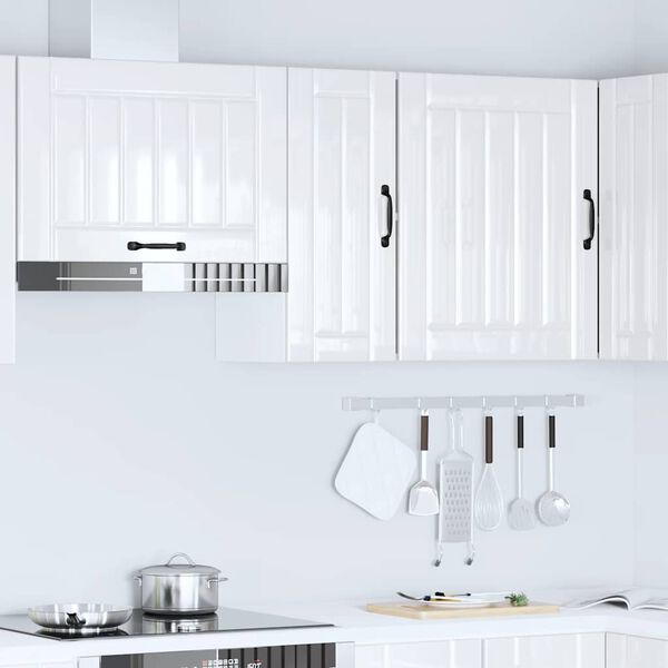 vidaXL Kitchen Wall Cabinet High gloss white Engineered wood Medium