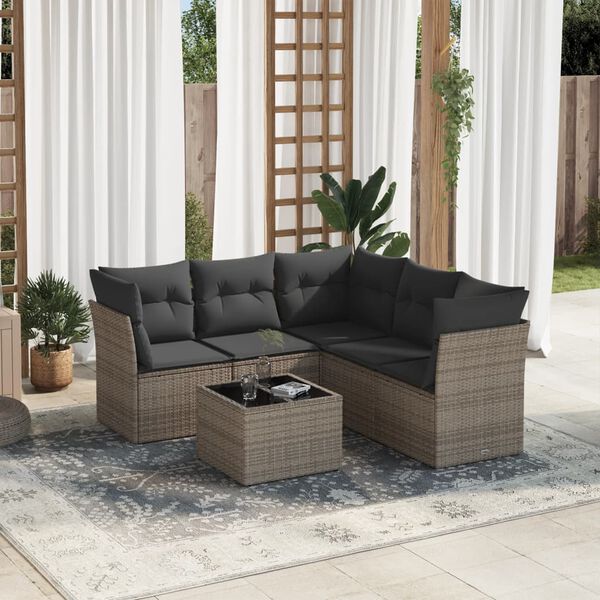 vidaXL Garden Sofa Set Grey, Dark Grey
