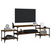 vidaXL TV Cabinet Brown Oak Engineered Wood, Steel Large TV Cabinet