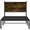 vidaXL Bed Frame Smoked Oak Steel 35.4 x 74.8 in Bed Frame Rectangular