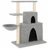 vidaXL Cat Tree Light gray Engineered wood, Plush, Sisal Large Durable