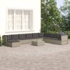 vidaXL Garden Lounge Set Gray PE Rattan and Powder-Coated Steel Large