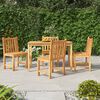 vidaXL Garden Dining Set Teak Solid Teak Wood 5 Piece Set Durable
