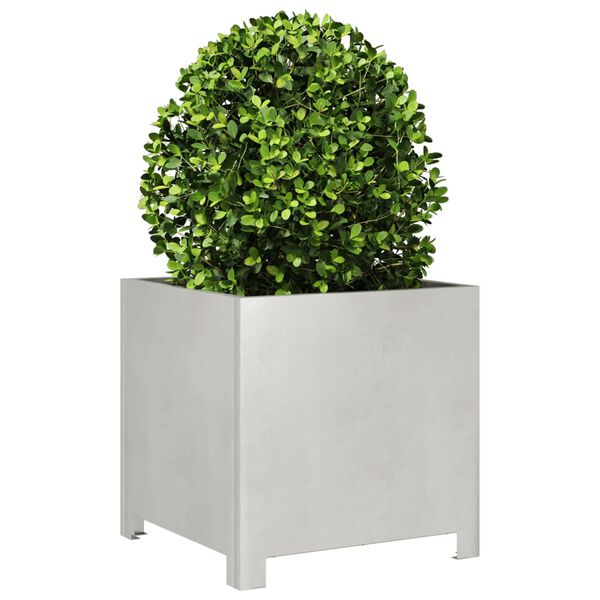 vidaXL Garden Planter Silver Stainless Steel Medium Durable