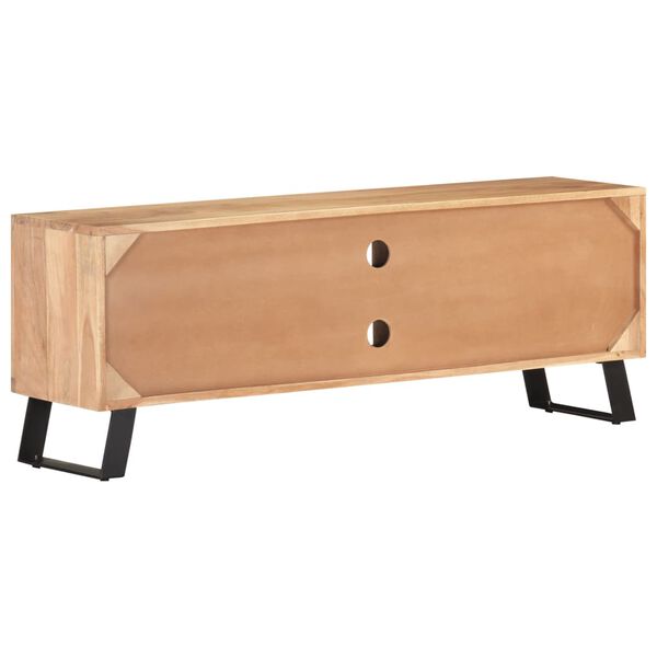vidaXL TV Cabinet Natural wood Solid Acacia wood, Powder-Coated Steel