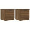 vidaXL Bedside Cabinet Set of 2 Brown Oak Engineered Wood Small