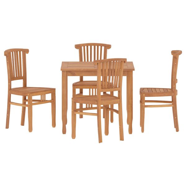 vidaXL Garden Dining Set Natural Teak Solid Teak Wood Medium Ergonomic