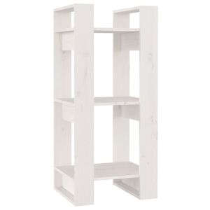 vidaXL Book Cabinet White Solid pine wood 16.1x13.8x35.8 in Book Cabinet