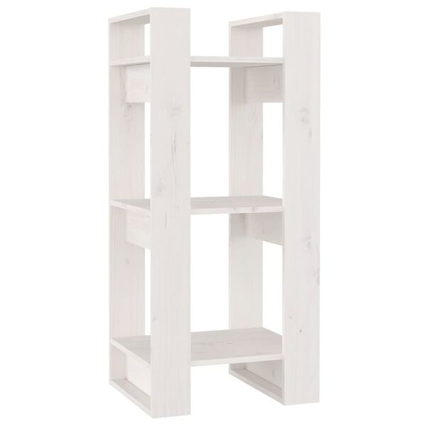 vidaXL Book Cabinet White Solid pine wood 16.1x13.8x35.8 in Book Cabinet