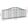 vidaXL Gabion Basket Set of 5 Silver Galvanized iron