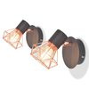 vidaXL Wall Lamp Set of 2 Black and copper Metal base Small