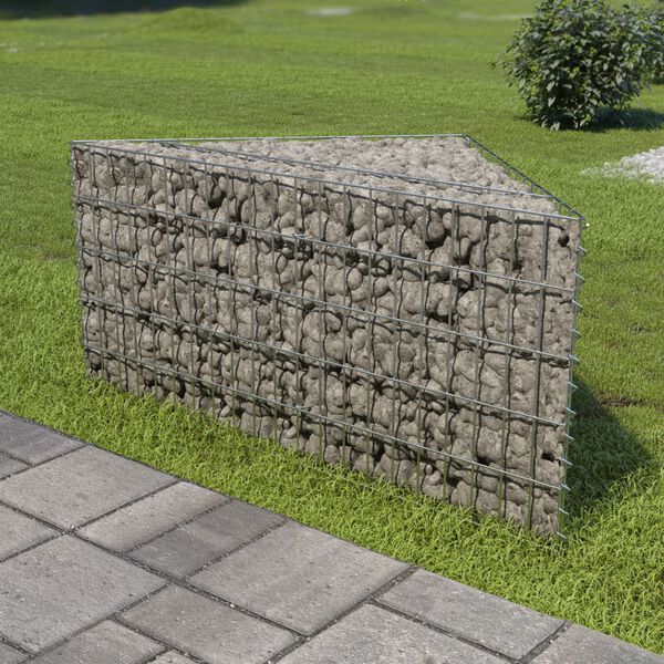 vidaXL Gabion Raised Bed Silver Galvanized Steel Medium
