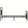 vidaXL Bed Frame Smoked Oak Steel, Engineered Wood Twin Bed Frame
