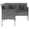 vidaXL Couch Sofa Set Grey PE rattan, powder-coated steel, 100% polyester