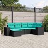 vidaXL Patio Sofa Set Black, Blue
