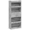 vidaXL Shoe Cabinet Concrete Gray Engineered Wood Tall Shoe Cabinet