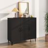 vidaXL Sideboard Black Engineered Wood Medium Sideboard Rectangular