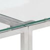 vidaXL Console Table Silver Stainless Steel, Tempered Glass
