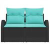 vidaXL Garden Sofa Black 124 x 62 x 85 cm poly rattan