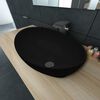 Luxury Ceramic Basin Oval-shaped Sink Black 15.7"x13"