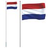 vidaXL Netherlands Flag Silver, Multicolor Aluminum, Polyester Standard