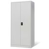 vidaXL Locker Cabinet 2 Doors Gray Metal