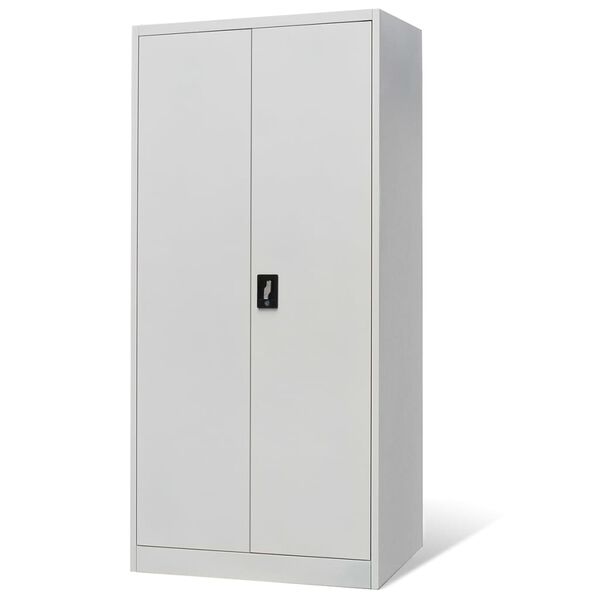 vidaXL Locker Cabinet 2 Doors Gray Metal
