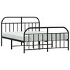 vidaXL Bed Frame Black Powder-Coated Steel 53.1 x 74.8 in, Double