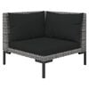 vidaXL Garden Sofa Dark Grey, Black