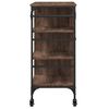 vidaXL Kitchen Trolley Brown Oak 34.4"x15.2"x33.3" Engineered Wood