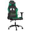 vidaXL Gaming Chair Black and Green Faux Leather Medium