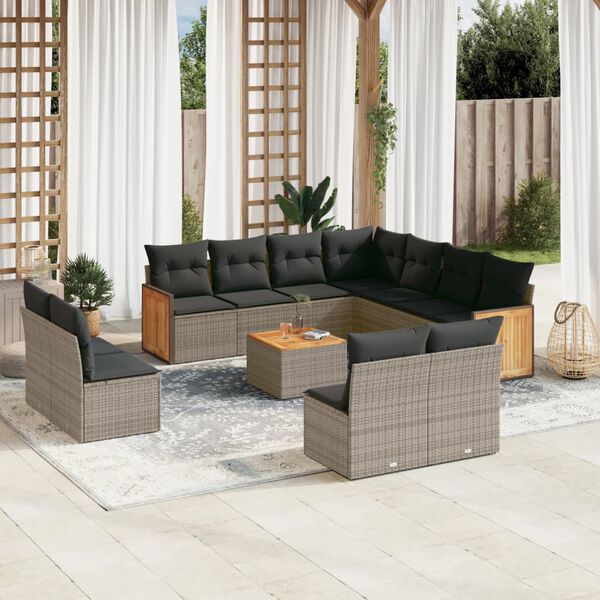 vidaXL Garden Sofa Set Grey