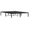 vidaXL Bed Frame Black Steel 55x75 in Bed Frame Rectangular Modern