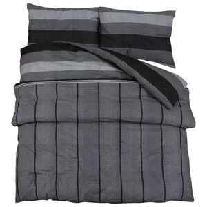 vidaXL Duvet Cover Set Set of 2 Dark grey 100% Cotton 102.4 x 94.5 in