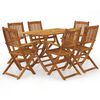 vidaXL Dining Set Natural Acacia Solid Acacia Wood Standard Foldable