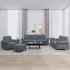 vidaXL Sofa Set Dark grey Velvet (100% polyester), metal, plywood, textilene