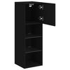 vidaXL TV Stands with LED Lights 2 pcs Black 12"x11.8"x35.4"