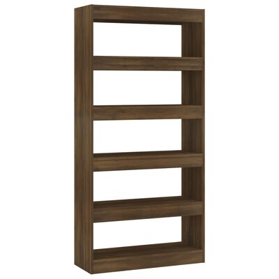 vidaXL Book Cabinet/Room Divider Brown Oak 31.5"x11.8"x65.4" Engineered Wood
