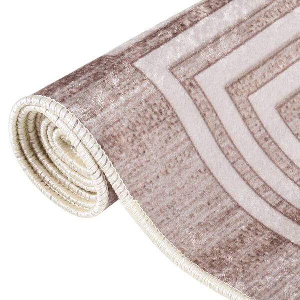 vidaXL Rug Beige 100% Polyester 31.5 x 118.1 in Rug Rectangular